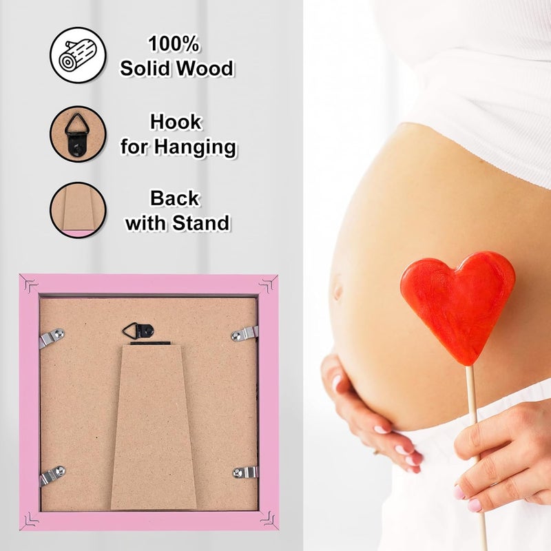 KINLINK Baby Sonogram Picture Frame, Love at First Sight Ultrasound Picture Frame, Pregnancy Gifts for Expecting Mom&Dad, Gender Reveal Party, Baby Keepsake Announcement Light Pink - Image 3